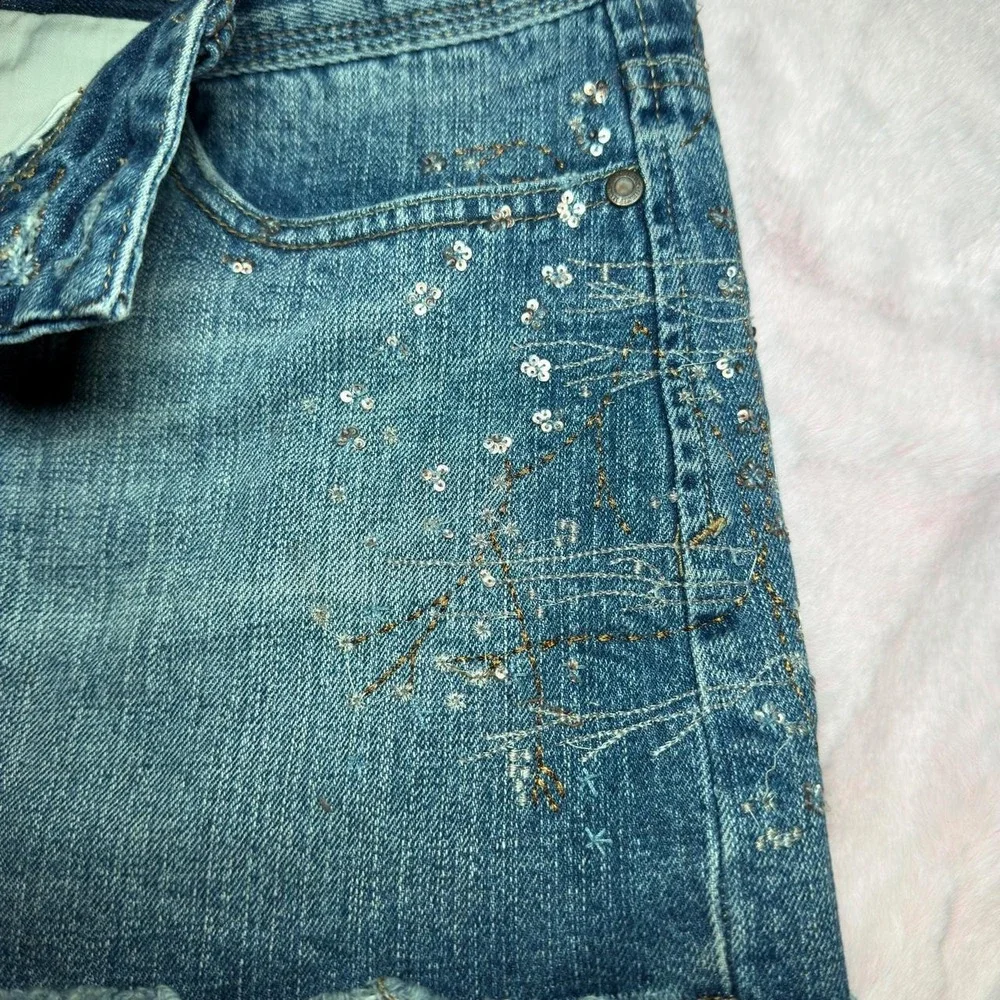 Y2K Embellished Denim Mini Skirt ✨